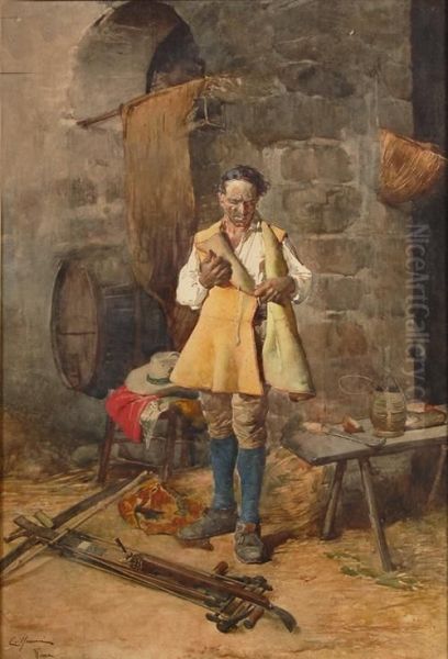 Il Balestriere Oil Painting by Cesare Maccari