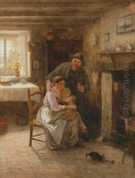 Inside The Family Cottage Oil Painting by Samuel McCloy