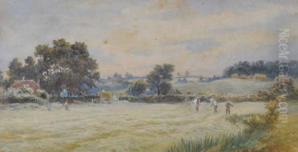 Harvest Landscape Oil Painting by James Macculloch