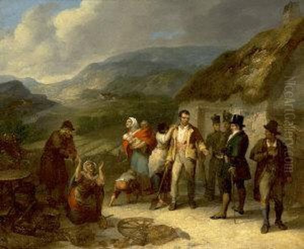 The Eviction C.1850 Oil Painting by Daniel MacDonald