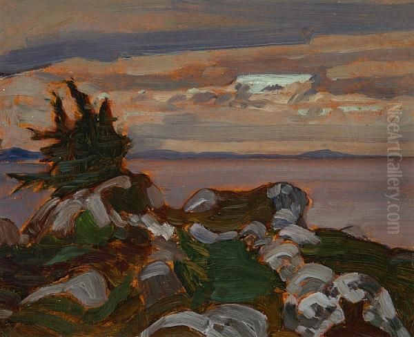 Near Petite Riviere, Nova Scotia Oil Painting by James Edward Hervey MacDonald