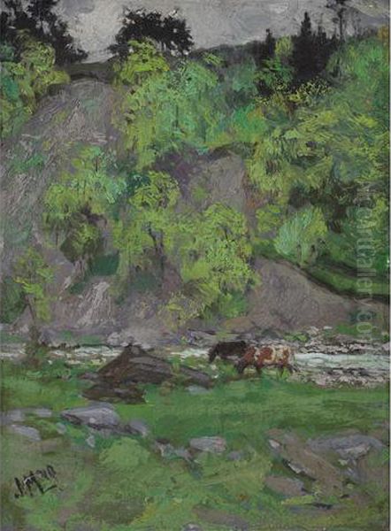 Cattle By The Humber River Oil Painting by James Edward Hervey MacDonald