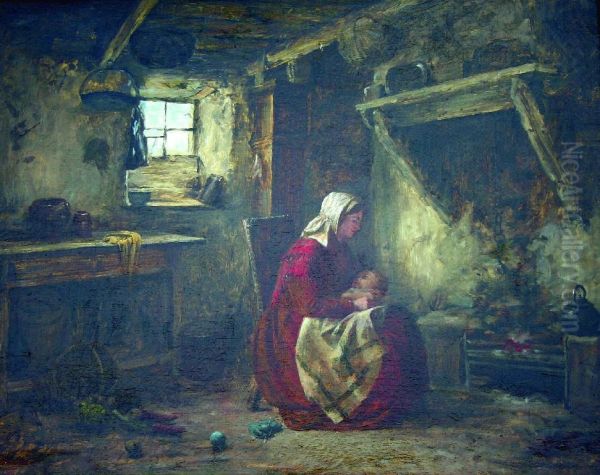 The Cottage Fireside Oil Painting by John Blake Macdonald