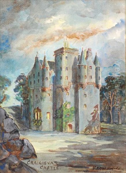 Craitievar Castle Oil Painting by R.J. Macdonald