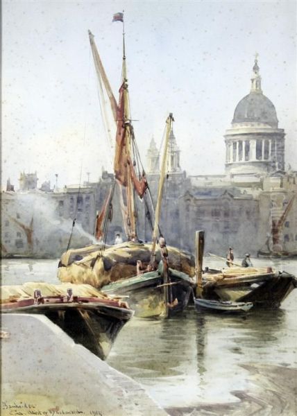 Bankside Oil Painting by William Alister Macdonald