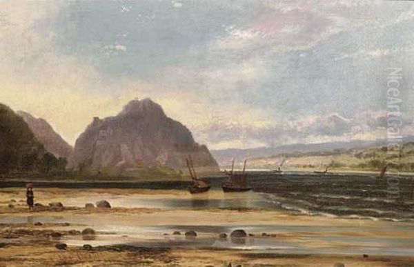 Dumbarton Rock; And Ormidale, Kyle Of Bute, Scotland Oil Painting by Allan Macdougall