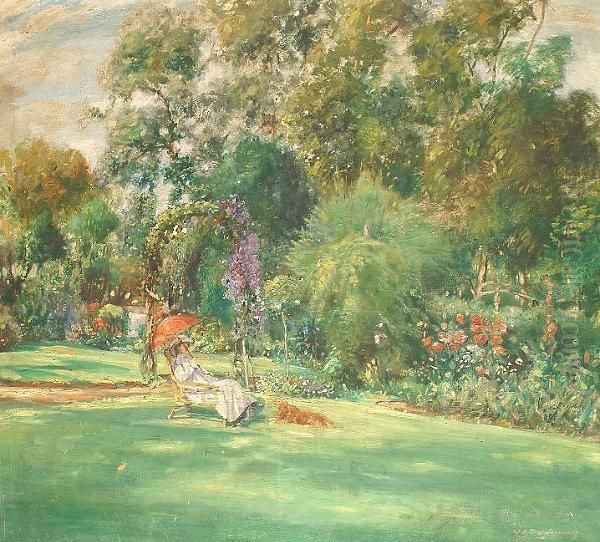 The Garden In Full Bloom. Oil Painting by William Brown Macdougall