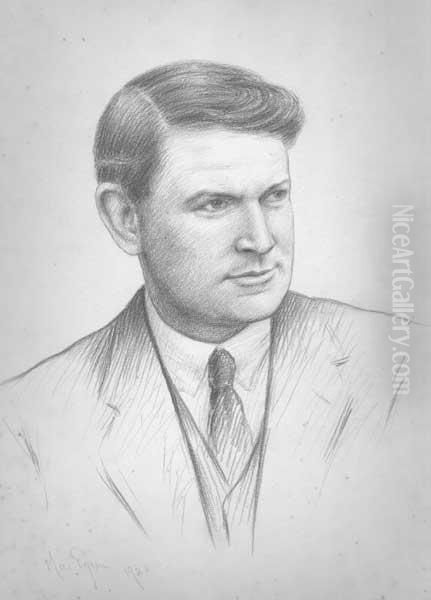 Portrait Of Michael Collins Oil Painting by Darius Joseph Macegan