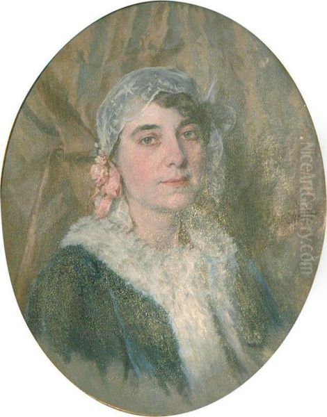 Portrait Of A Lady With Lace Cap Oil Painting by Walter MacEwen