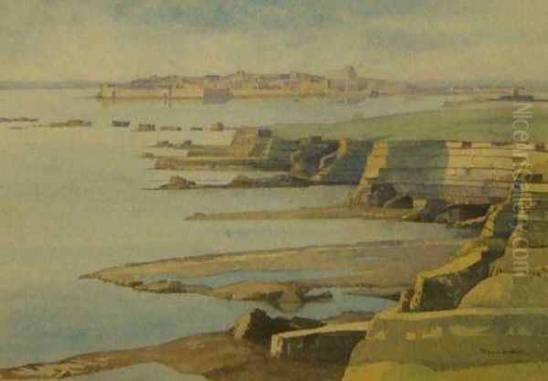 Inscribed Verso Syracuse (sicily) Oil Painting by John Thorburn Macgaw