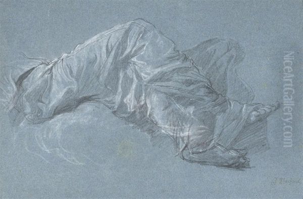 Study Of A Drapery Oil Painting by Jules Louis Machard