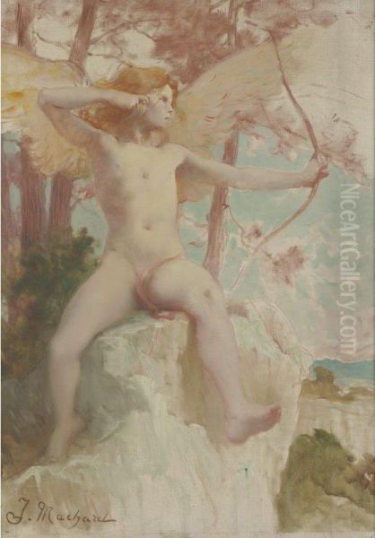 Cupid Oil Painting by Jules Louis Machard