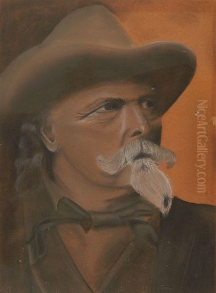 Portrait Of Buffalo Bill. Oil Painting by Henry Machen