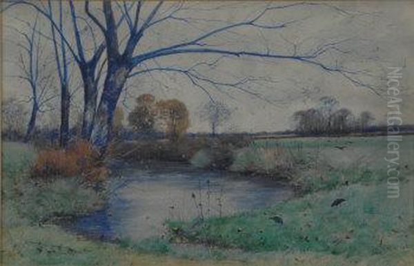 A Winters Day Oil Painting by John Macintosh Macintosh