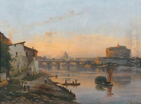 In Rome Oil Painting by Bernhard Carl Mackeldey