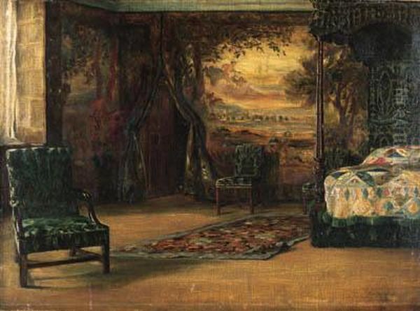 Mary Queen Of Scots' Bedroom, Holyrood Palace Oil Painting by Duncan Mackellar