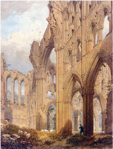 Rivaulx Abbey, Yorkshire Oil Painting by Frederick Mackenzie