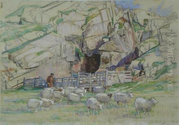 Shepherd, Iona Oil Painting by James Hamilton Mackenzie