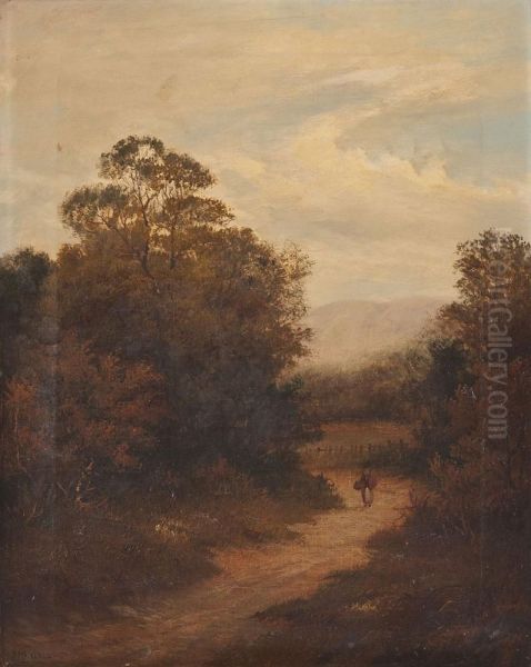 Bauerin Auf Feldweg Oil Painting by Daniel Mackenzie Mackenzie