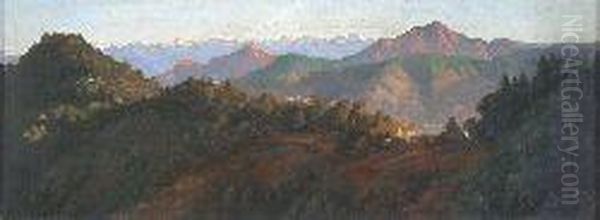 Simla Oil Painting by Roderick D. Mackenzie