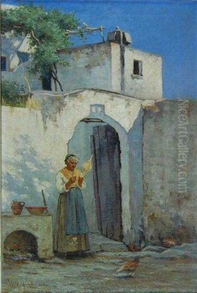 A Spinner, Capri Oil Painting by William Murray Mackenzie