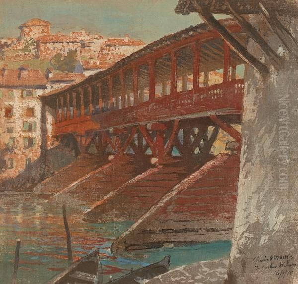 The Bassano Bridge Oil Painting by Charles Hodge Mackie