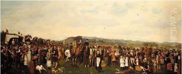 The Tarporley Hunt Steeplechases Oil Painting by Archibald Mackinnon