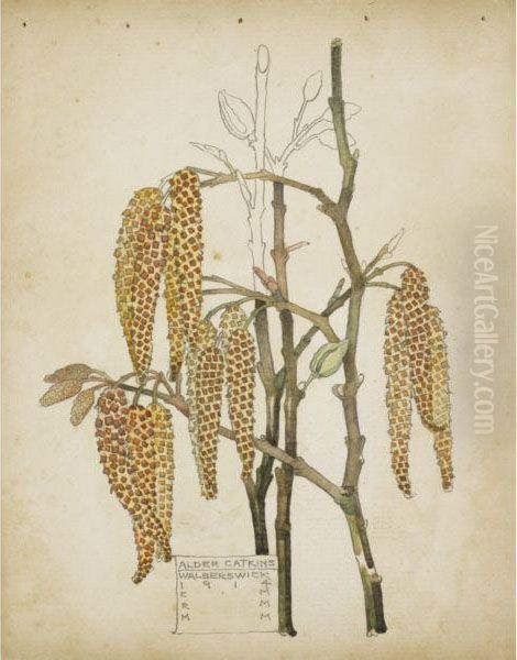 Alder Catkins, Walberswick Oil Painting by Charles Rennie Mackintosh