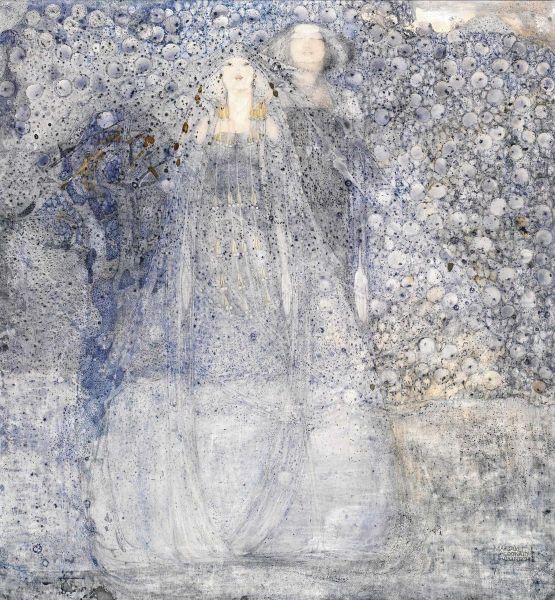 The Silver Apples Of The Moon Oil Painting by Margaret MacDonald Mackintosh