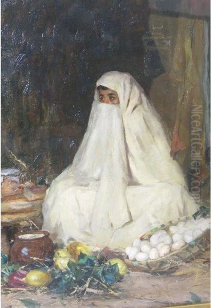 A North African Street Seller Oil Painting by John Stewart Maclaren