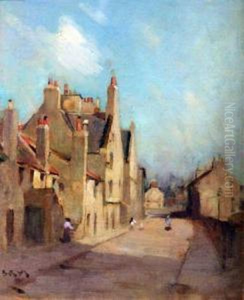 Street Scene Oil Painting by Robert Russell Macnee