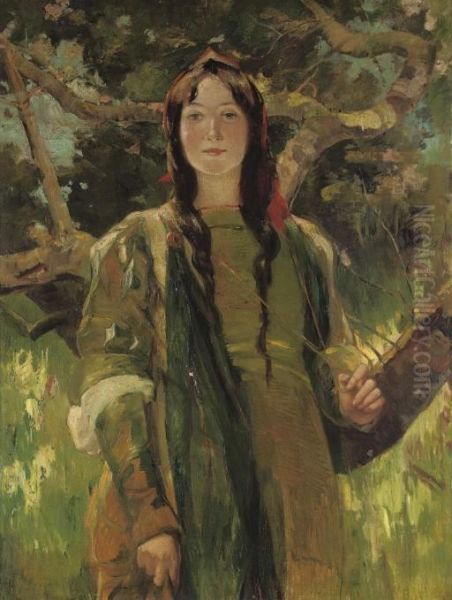 In The Greenwood Oil Painting by Bessie MacNicol