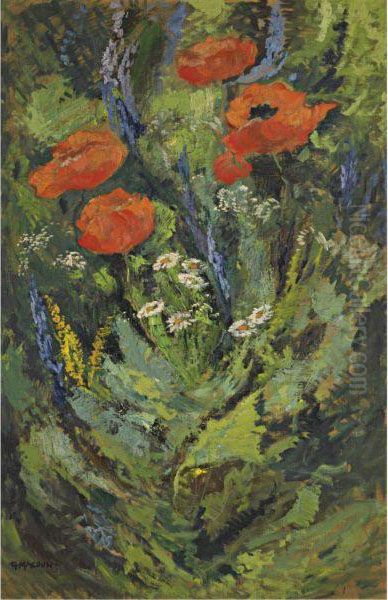 Poppies Oil Painting by Gustav Macoun