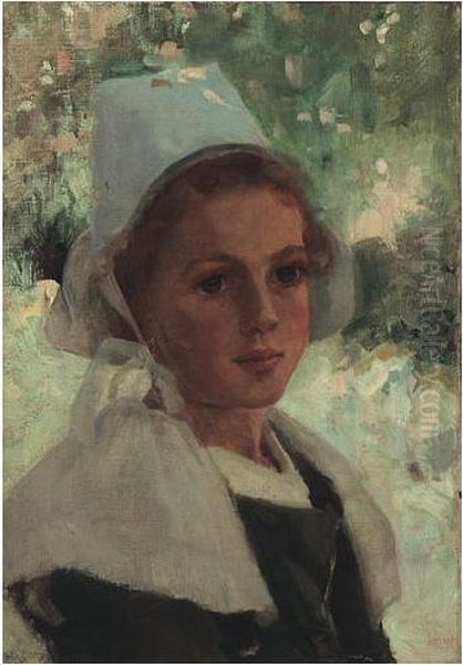 Breton Girl Oil Painting by Margaret Campbell Macpherson