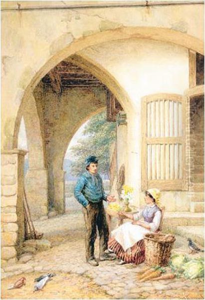 In Italy Oil Painting by Percy Thomas Macquoid