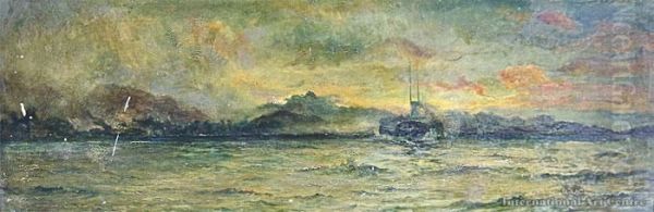 Ships Of Coast, Early Morning Oil Painting by John Mcintosh Madden