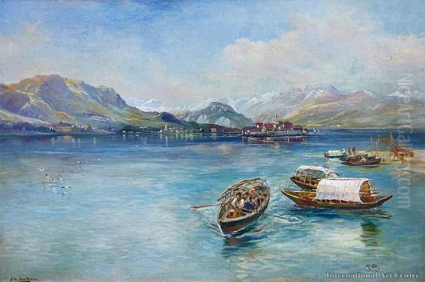 Lake Lugano Oil Painting by John Mcintosh Madden