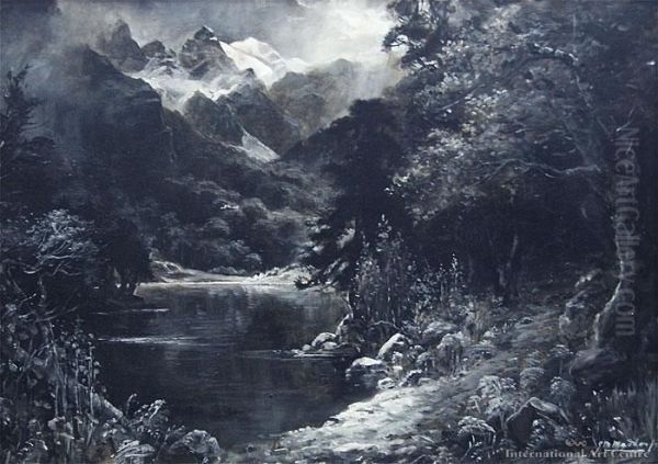 Diamond Lake At Moonlight Oil Painting by John Mcintosh Madden