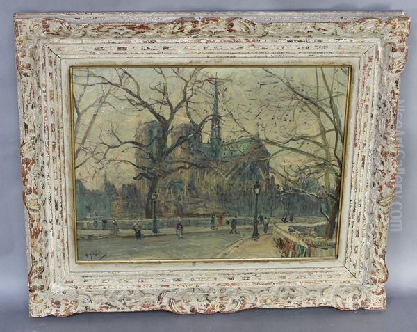 Notre Dame En Hiver Oil Painting by Gustave Madelain