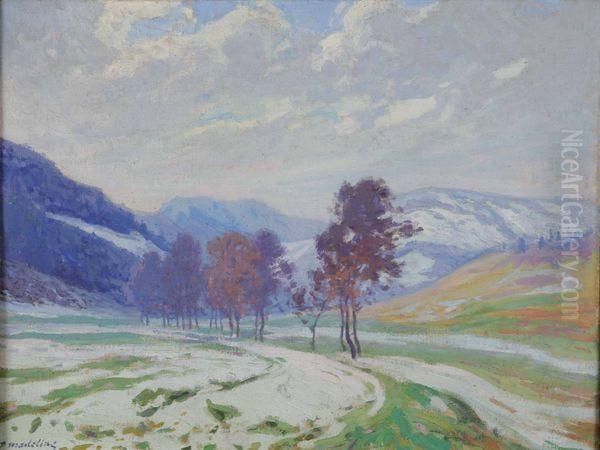 Vallee Enneigee, Hiver Oil Painting by Paul Madeline