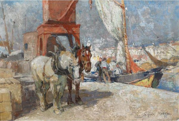 Au Port De Nice Oil Painting by Jacques, Jakob Madiol