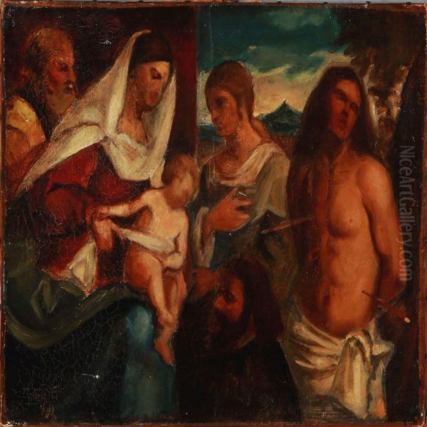 Motif From The Life Of Jesus Christ Oil Painting by Karl Madsen