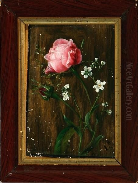 A Pink Rose Oil Painting by Sophie Madsen