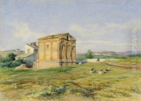 Vue De Ruine Romaine Oil Painting by Giacomo Maes