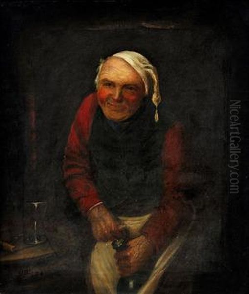 Vo Vinnej Pivnici Oil Painting by Jan Baptist Lodewyck Maes