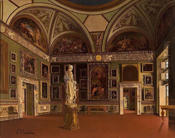 Interior Del Palacio Pitti, Florencia Oil Painting by F Maestosi