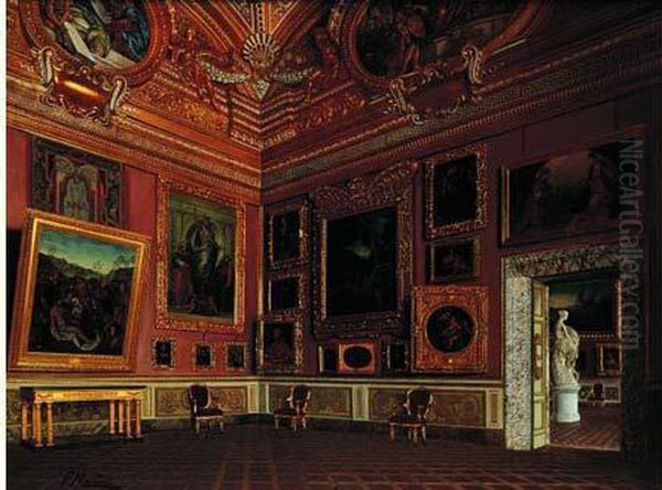 La Salle De Saturne Au Palais Pitti A Florence Oil Painting by F Maestosi