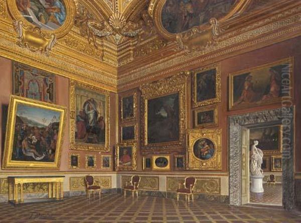 Sala Di Saturno, Palazzo Pitti, Florence Oil Painting by F Maestosi