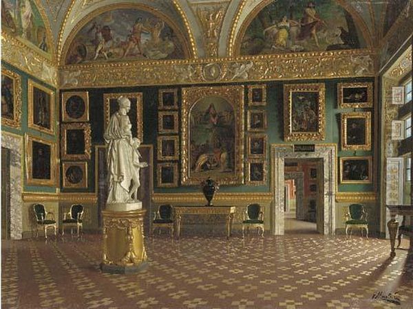 La Sala Dell'iliad, Pitti Palace, Florence Oil Painting by F Maestosi