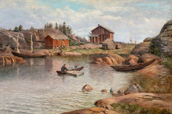 Archipelago Landscape Oil Painting by Frans Maexmontan